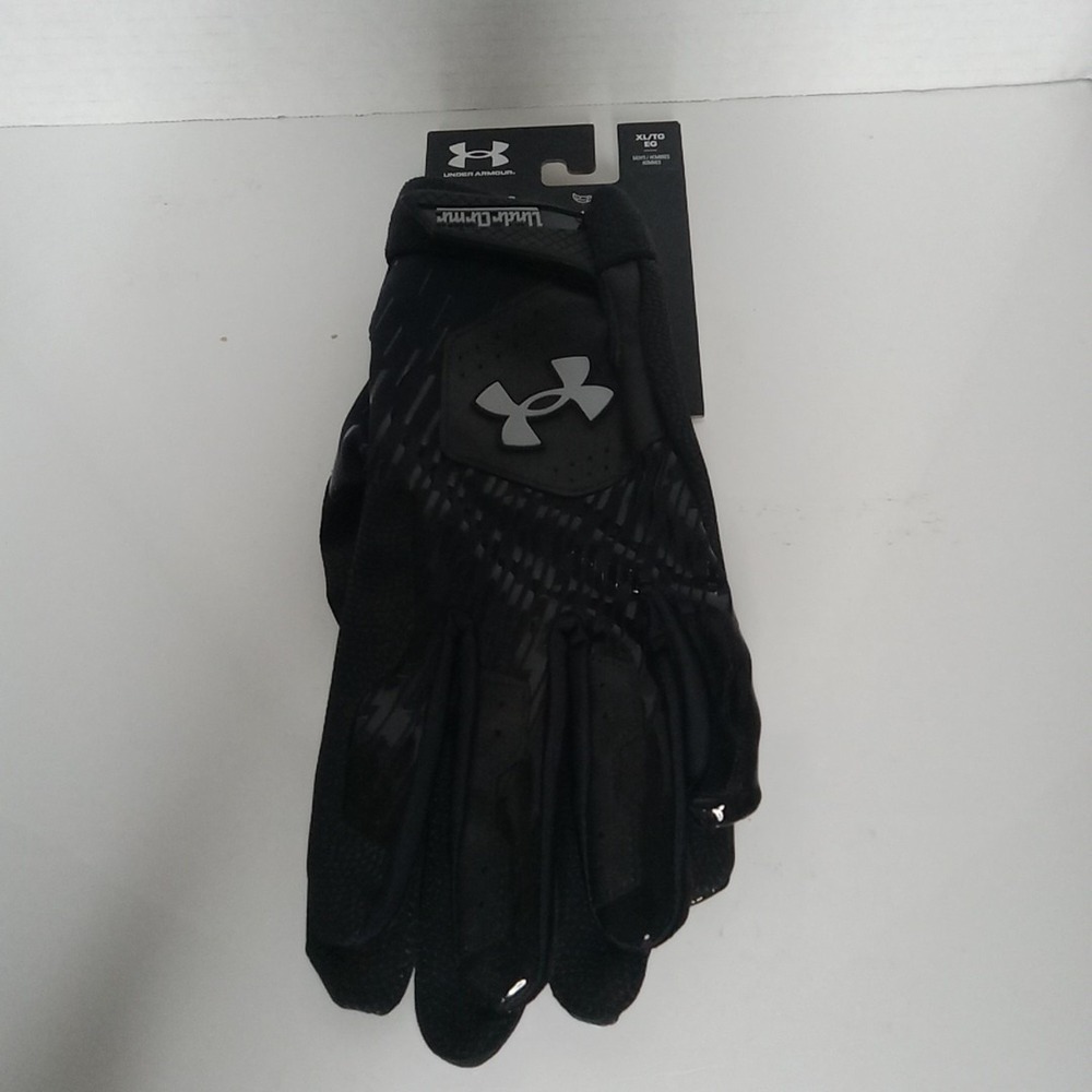 Under Armour Men's UA Clean Up‎ Baseball Batting Gloves 1378764-004 Black/Steel